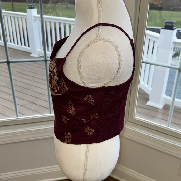 IDYLLWIND maroon crop western top - Picture 3 of 6